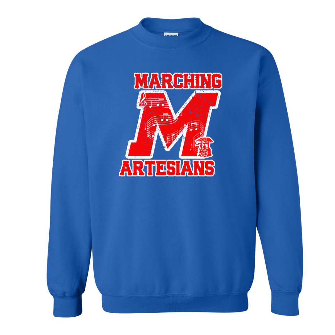 Vintage Music Note Marching Artesian Unisex Crew Neck Sweatshirt
