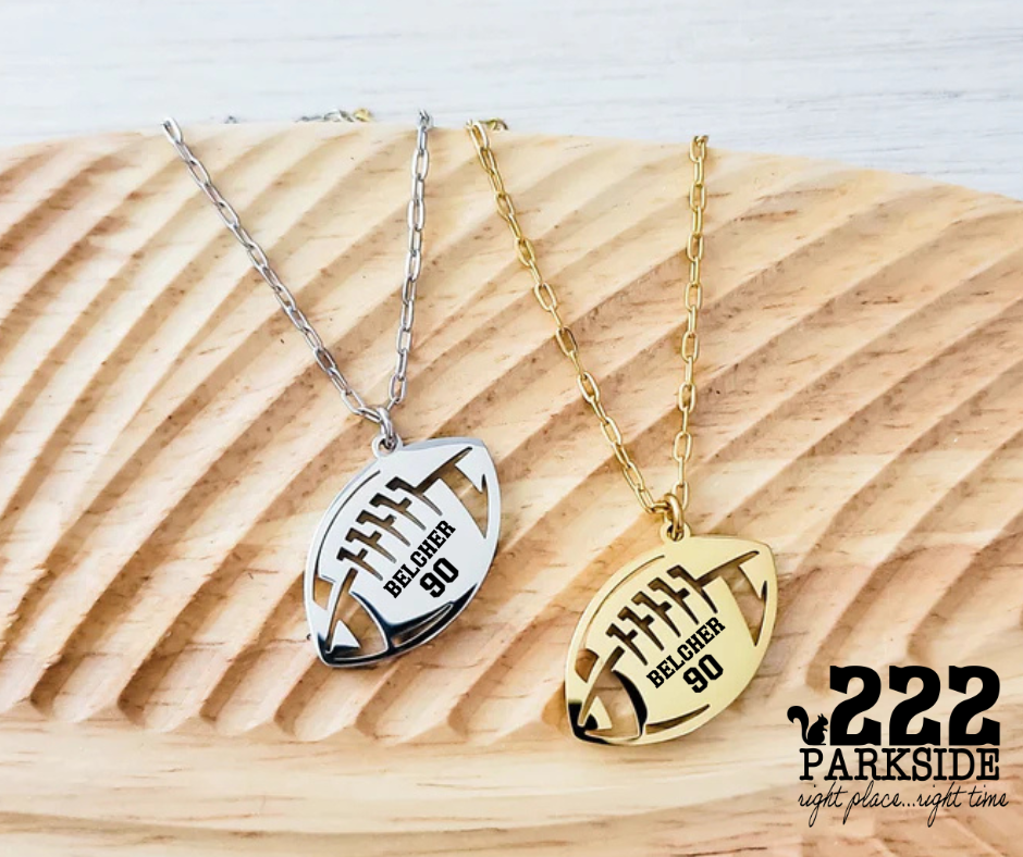 Custom Football Laser engraved necklace