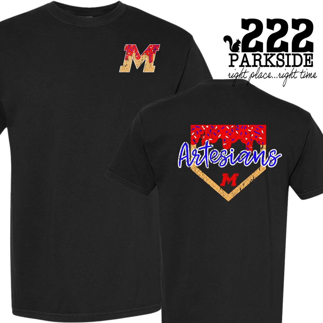 Martinsville Vintage Ice Cream Baseball/Softball - Front and Back Design
