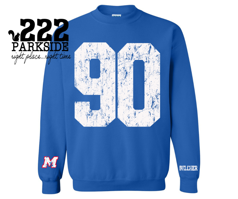 Custom Large Number Martinsville sweatshirt with last name on the sleeve