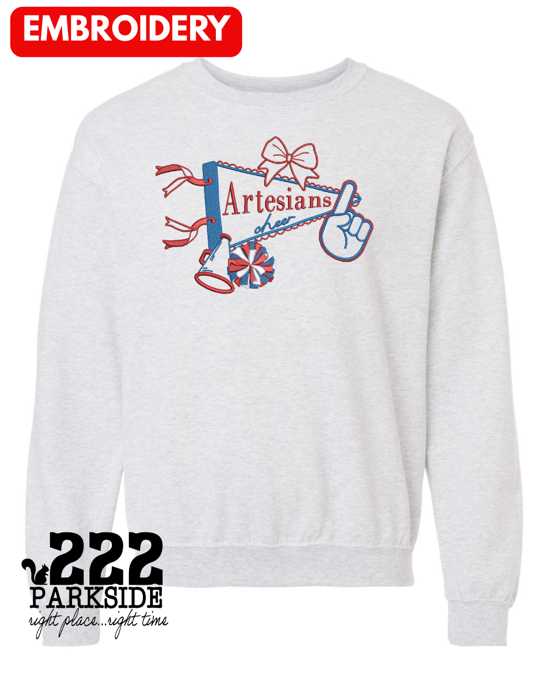 Artesians Cheer Sweatshirt Embroidery