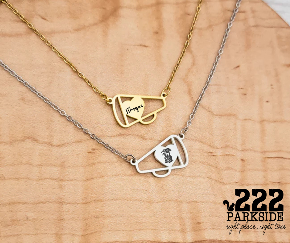 Custom Cheer Laser engraved necklace