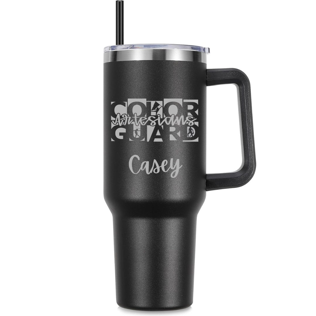 Custom Name Lasered Color Guard 40 once Tumbler