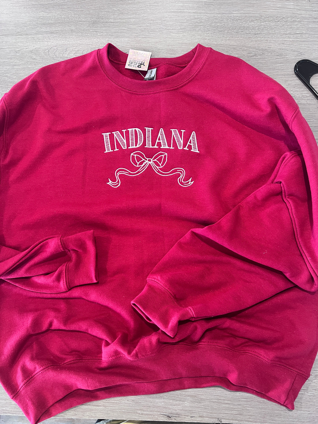 Indiana embroidery bow sweatshirt