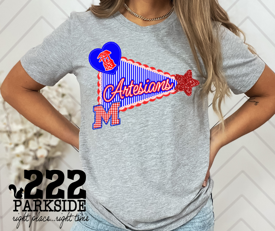 Retro Artesians Pennant graphic tee