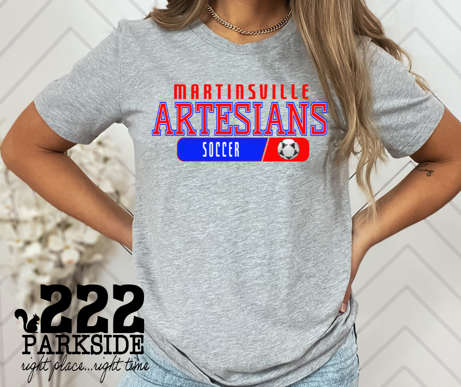 Martinsville soccer block graphic tee