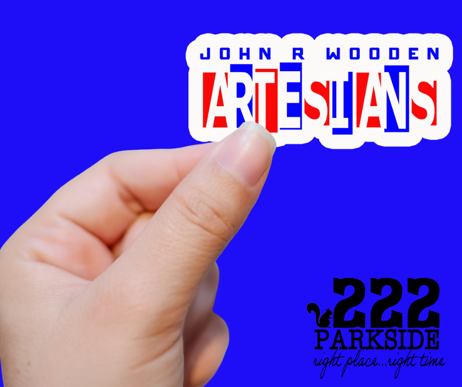 John R Wooden Block Sticker