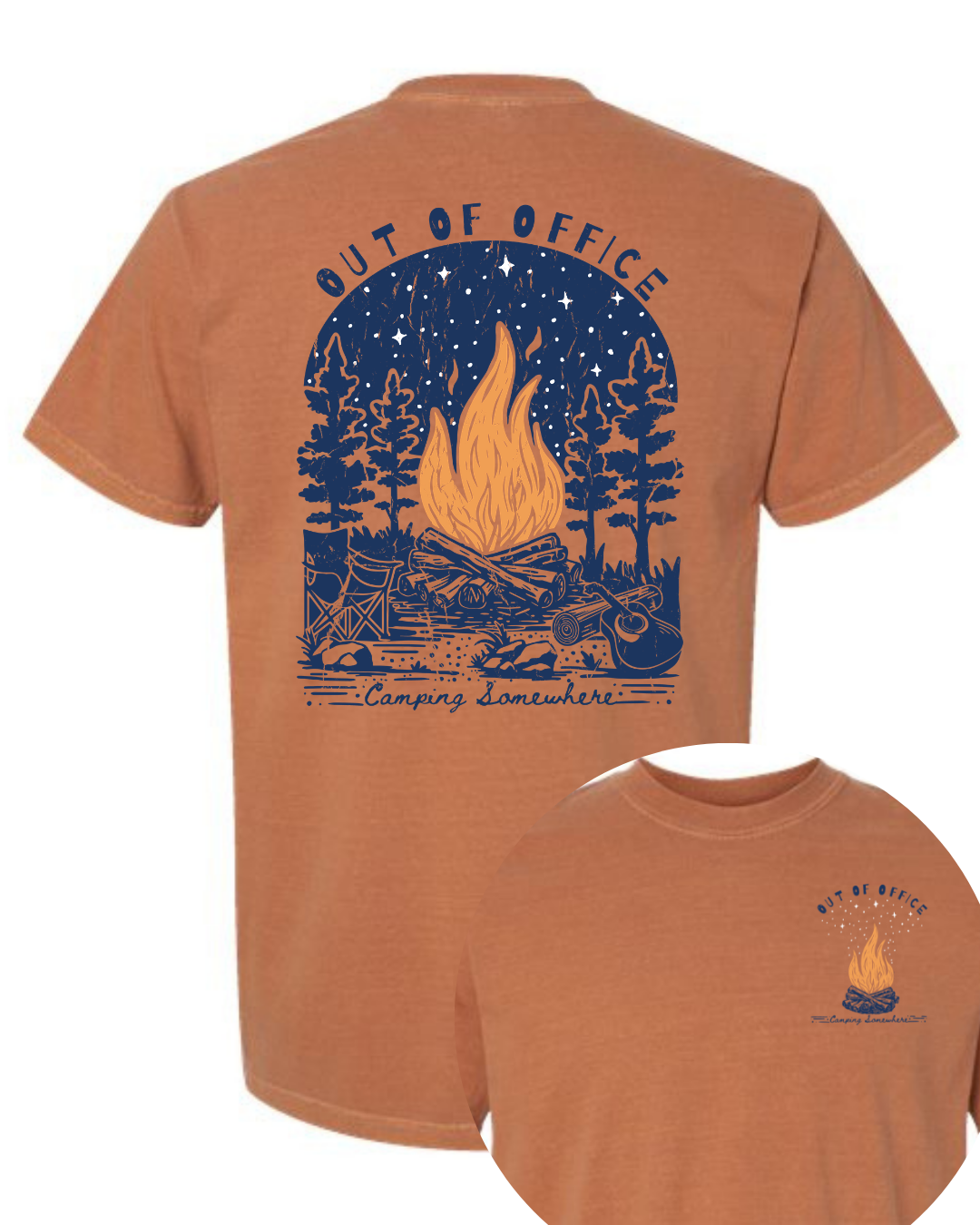 OUT OF THE OFFICE CAMPFIRE COMFORT COLOR TEE
