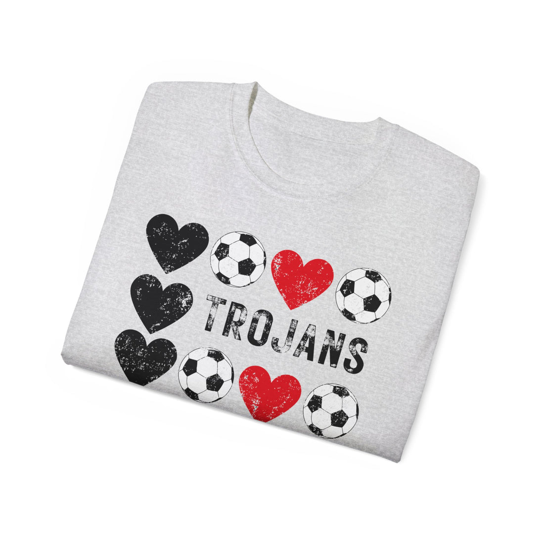 Trojans Heart Soccer graphic tee