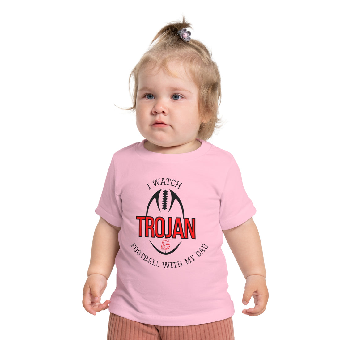 I Watch Trojan Football With My Dad Baby Short Sleeve T-Shirt