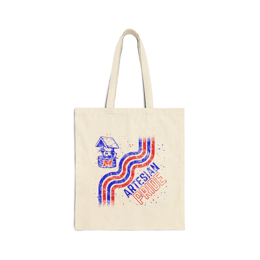 Artesian Retro Stars Cotton Canvas Tote Bag