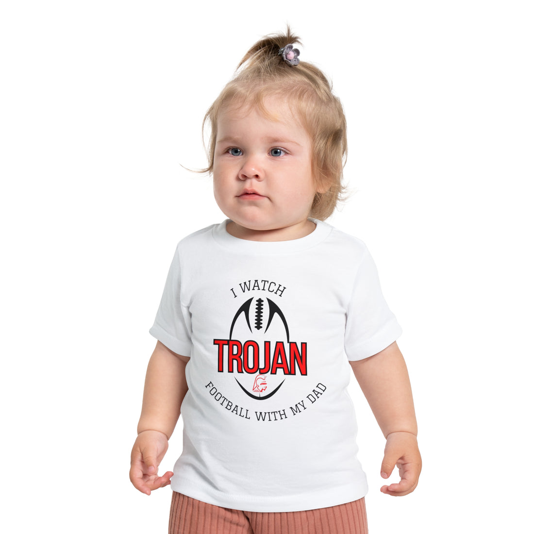 I Watch Trojan Football With My Dad Baby Short Sleeve T-Shirt