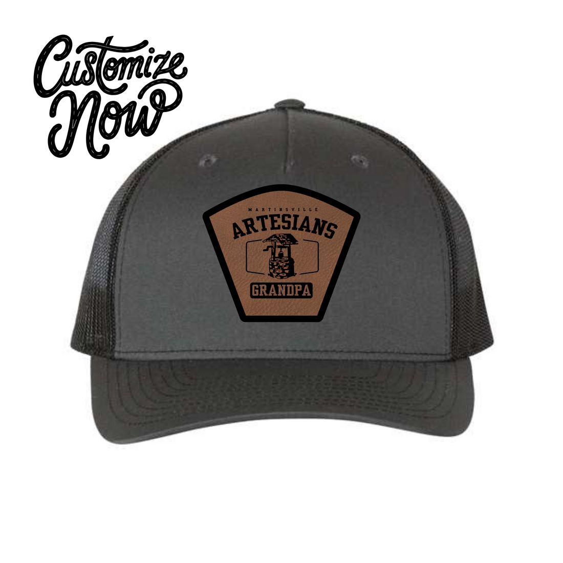 Artesians GRANDPA/Dad Leather Hat Patch– Unisex School Spirit Tee