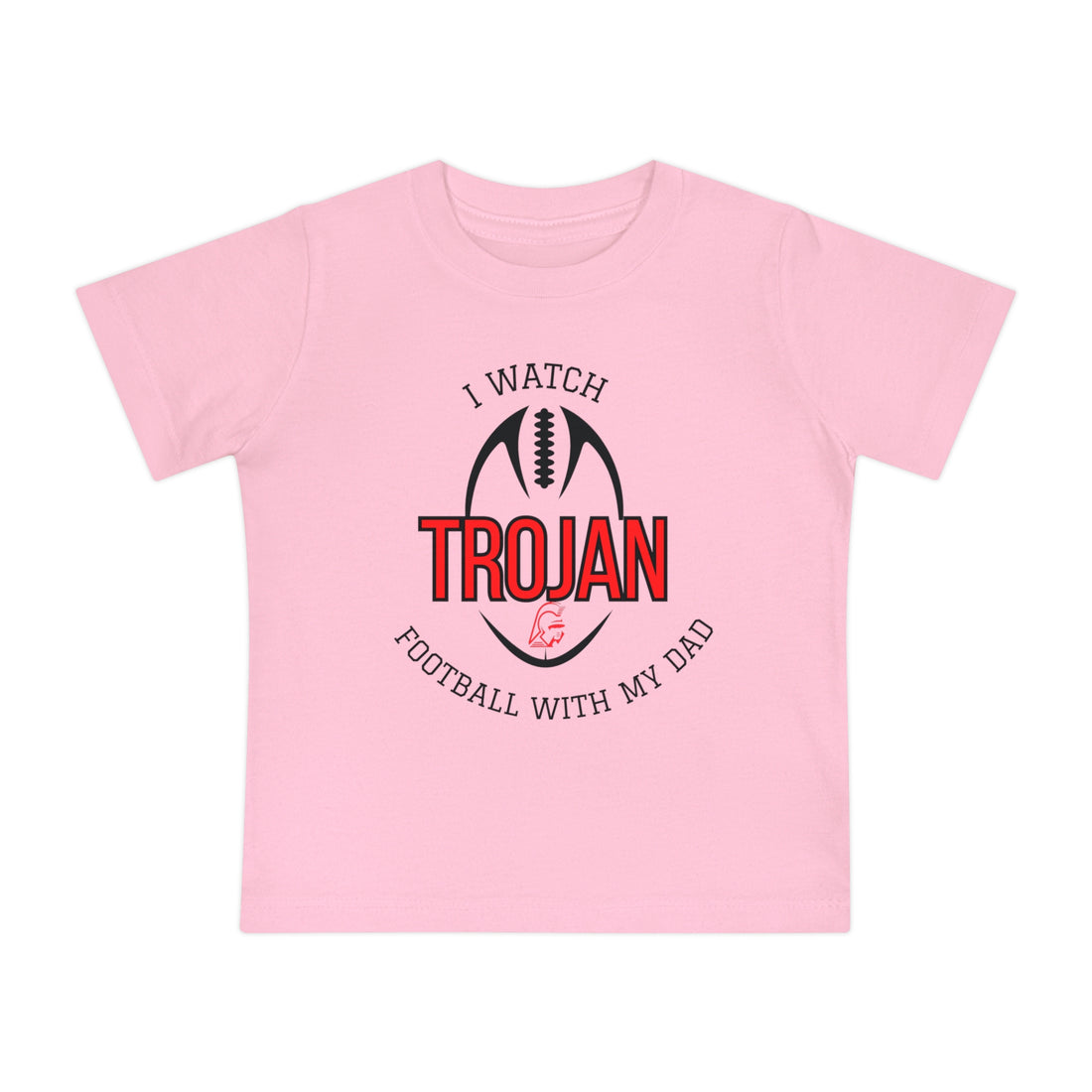 I Watch Trojan Football With My Dad Baby Short Sleeve T-Shirt