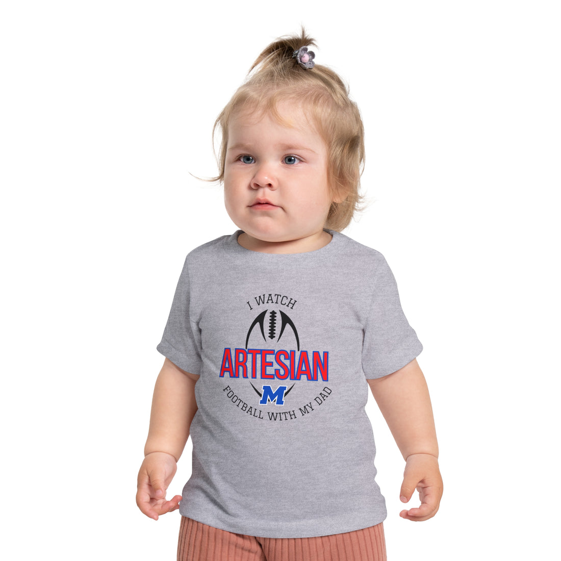 I Watch Artesian Football With My Dad Baby Short Sleeve T-Shirt