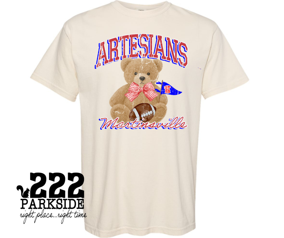 Comfort Colors Artesian Footbal Bear Graphic Tee