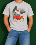 Ash Gildan Christmas party graphic tee on male model