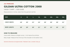 Gildan Ultra Cotton S–5XL size guide