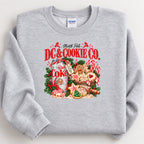 Folded ash vintage Christmas cookie graphic sweatshirt