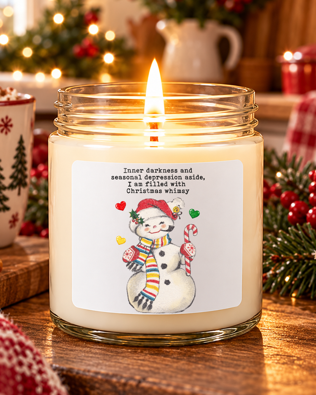 Filled with Christmas Whimsy | Funny Snowman 6 Ounce Candle view 42