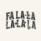 Original Fa La La | Vintage Plaid Christmas Tee — Ivory artwork detail