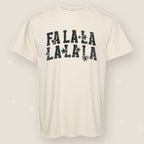 Fa La La | Vintage Plaid Christmas Tee — Ivory styled flat shirt display