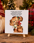 Oscar-Winning Christmas Card Performance | Mini Canvas & Easel holiday 4x4 mini canvas display mockup
