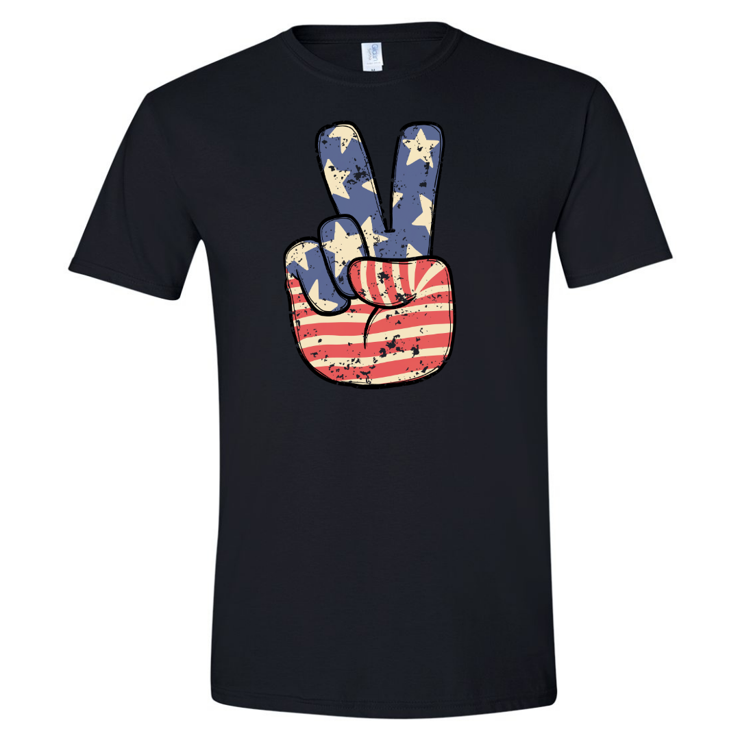 Patriotic Peace Sign graphic tee