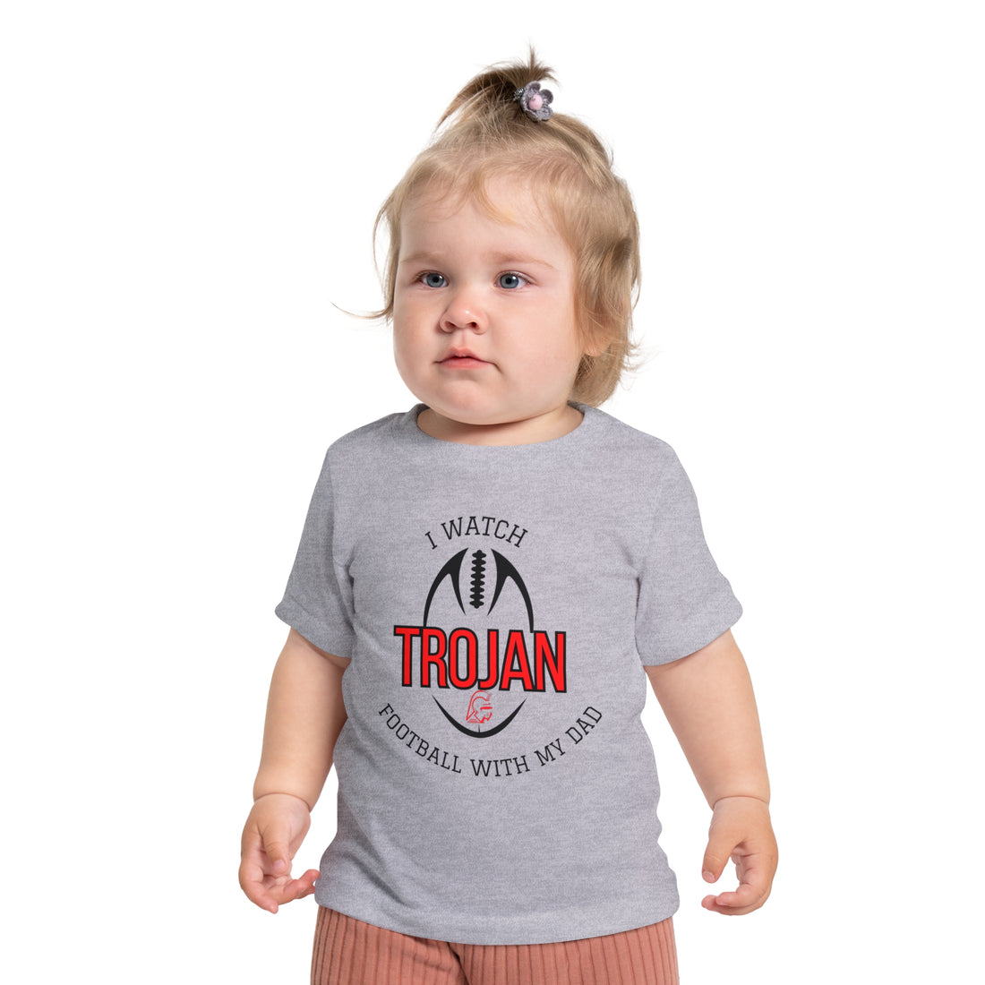 I Watch Trojan Football With My Dad Baby Short Sleeve T-Shirt