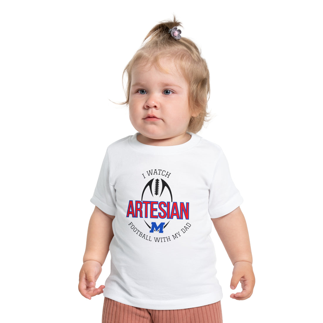 I Watch Artesian Football With My Dad Baby Short Sleeve T-Shirt