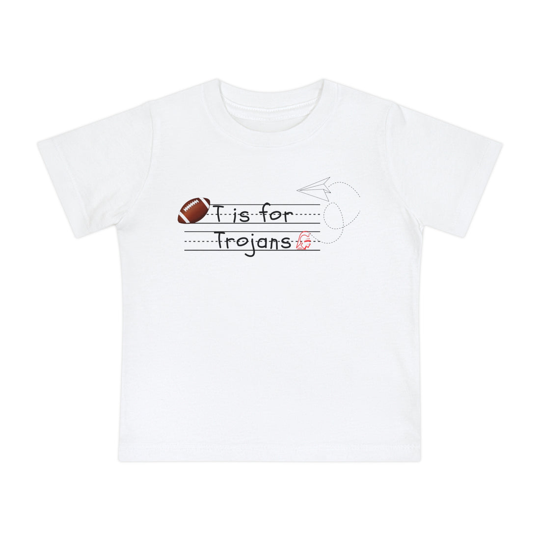 T is for Trojans Baby Short Sleeve T-Shirt