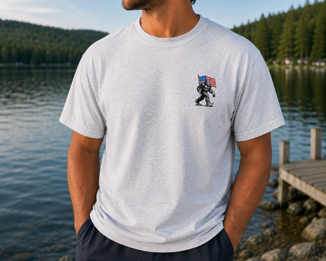 250 Years Running Free – Bigfoot Patriot Tee