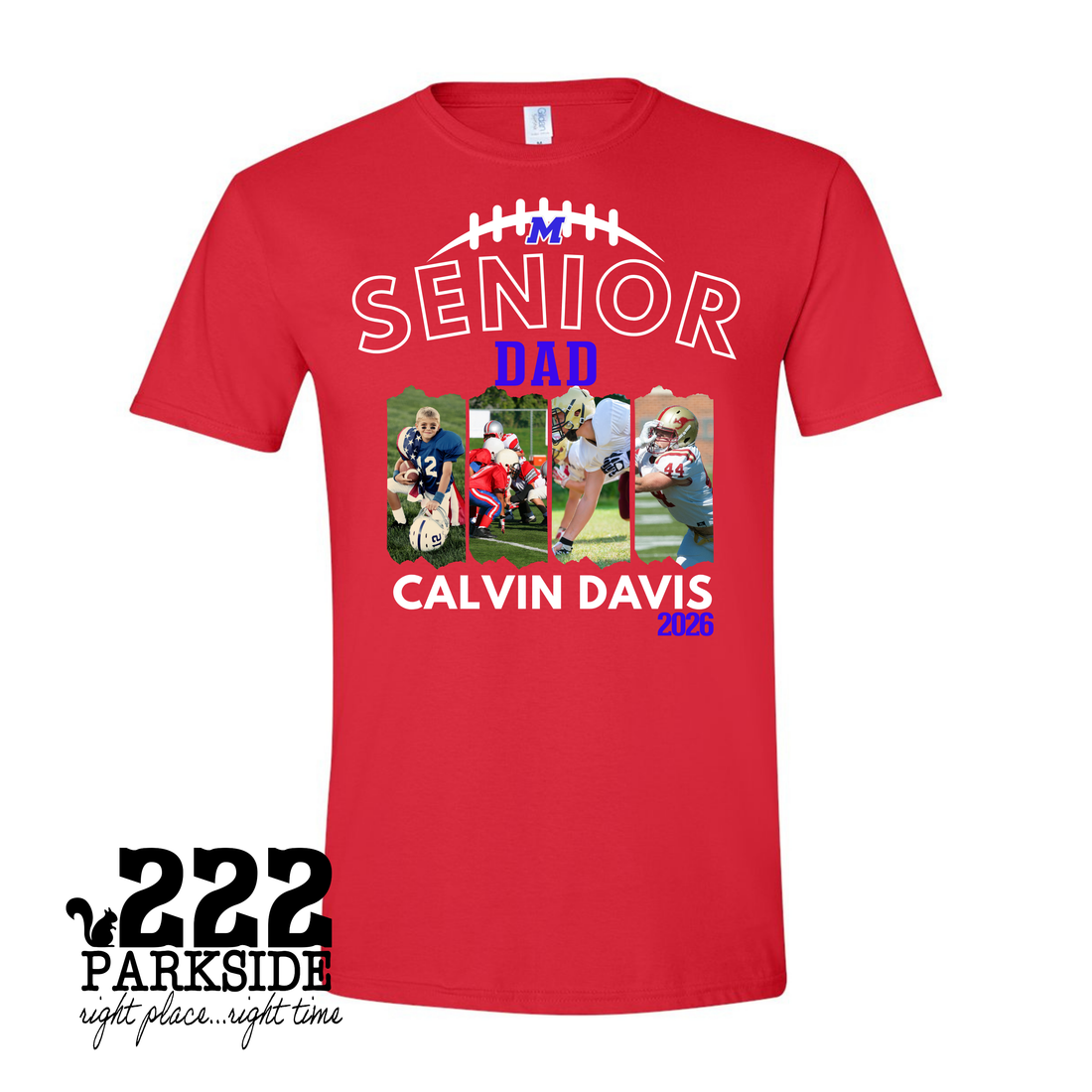 Custom 2026 4 image Martinsville Photo Football DAD/Grandpa/Uncle other 2026 Graphic Tee's (Copy)