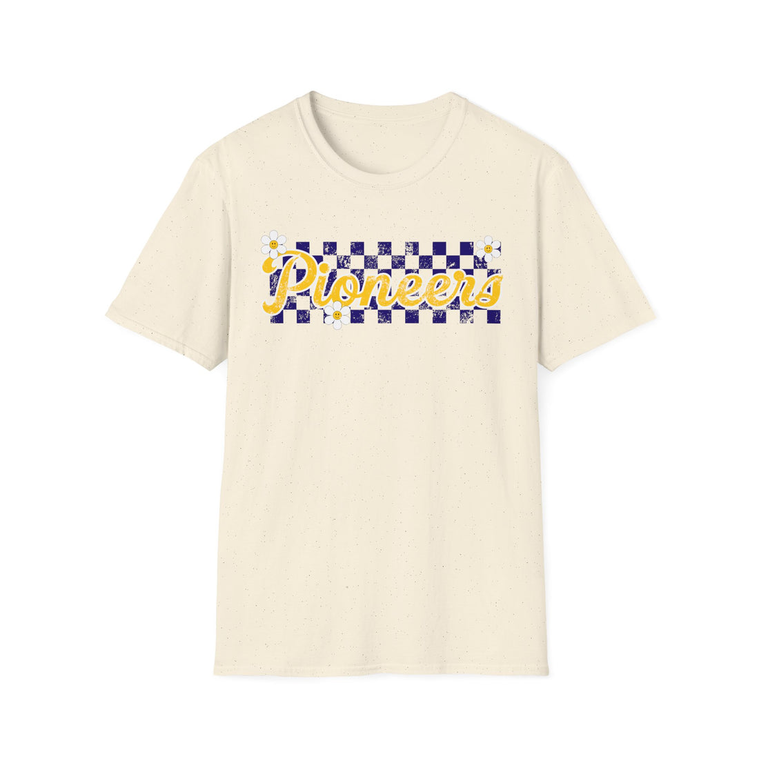 Pioneer Retro Checker Flowers Spirit Unisex Softstyle T-Shirt