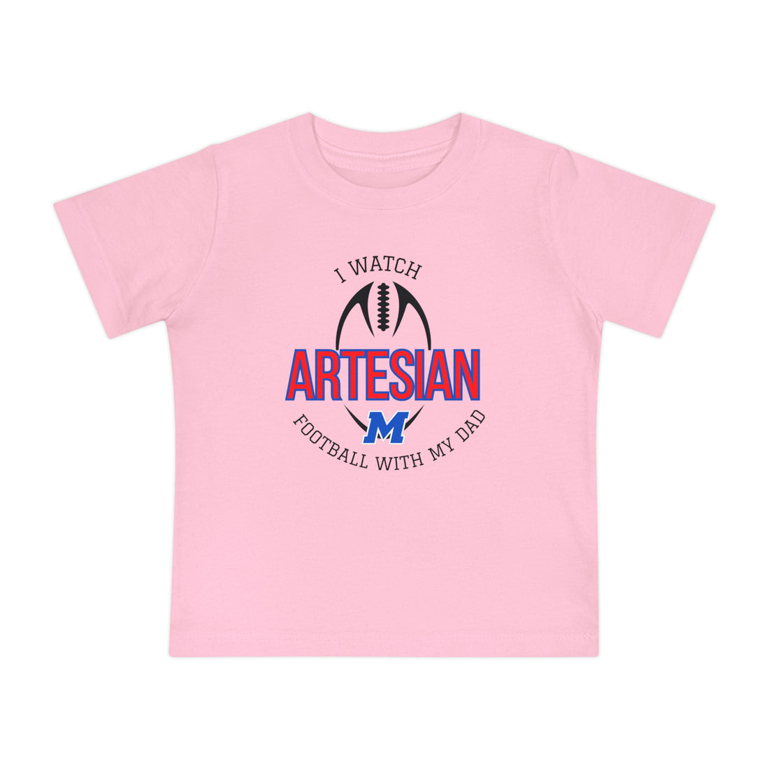 I Watch Artesian Football With My Dad Baby Short Sleeve T-Shirt