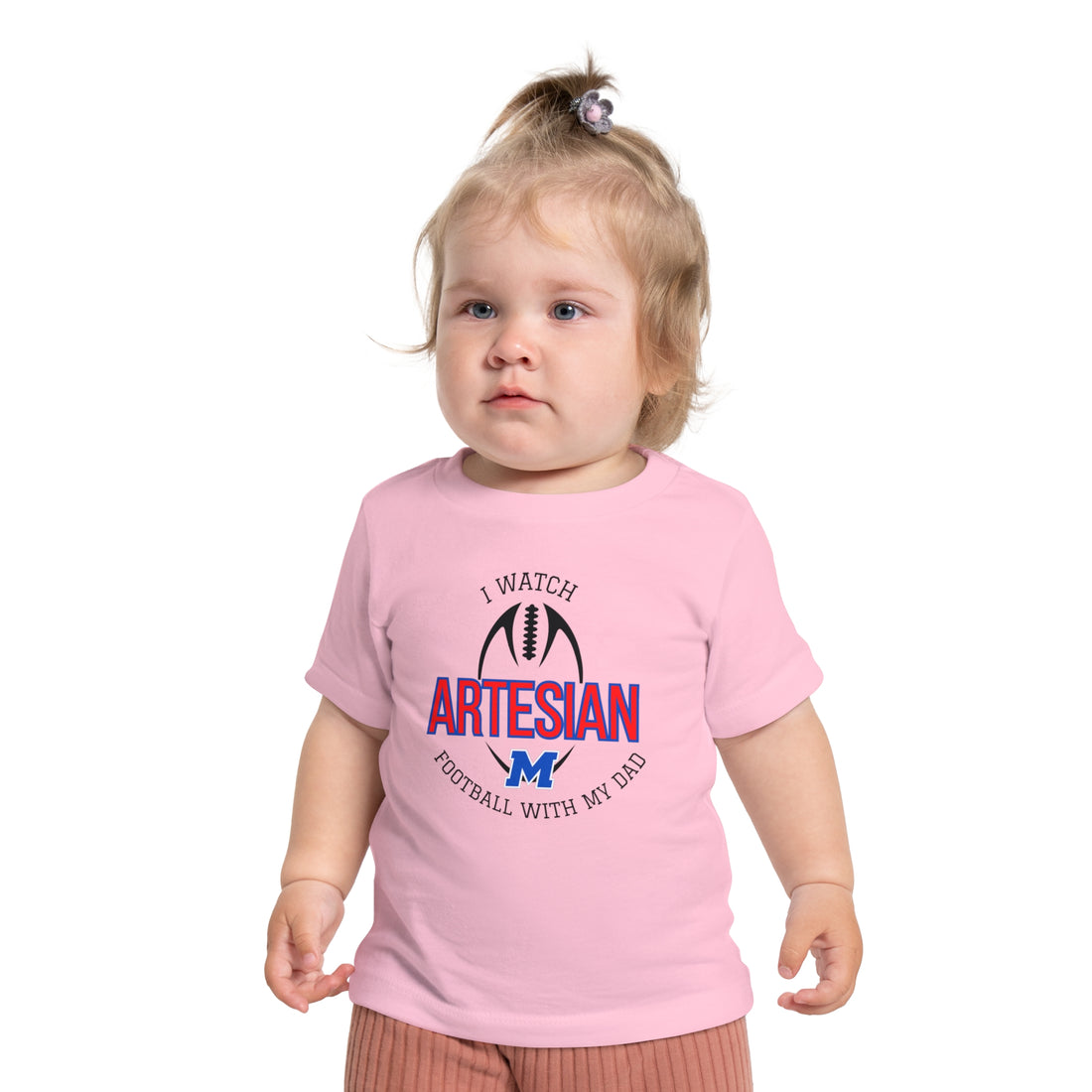 I Watch Artesian Football With My Dad Baby Short Sleeve T-Shirt