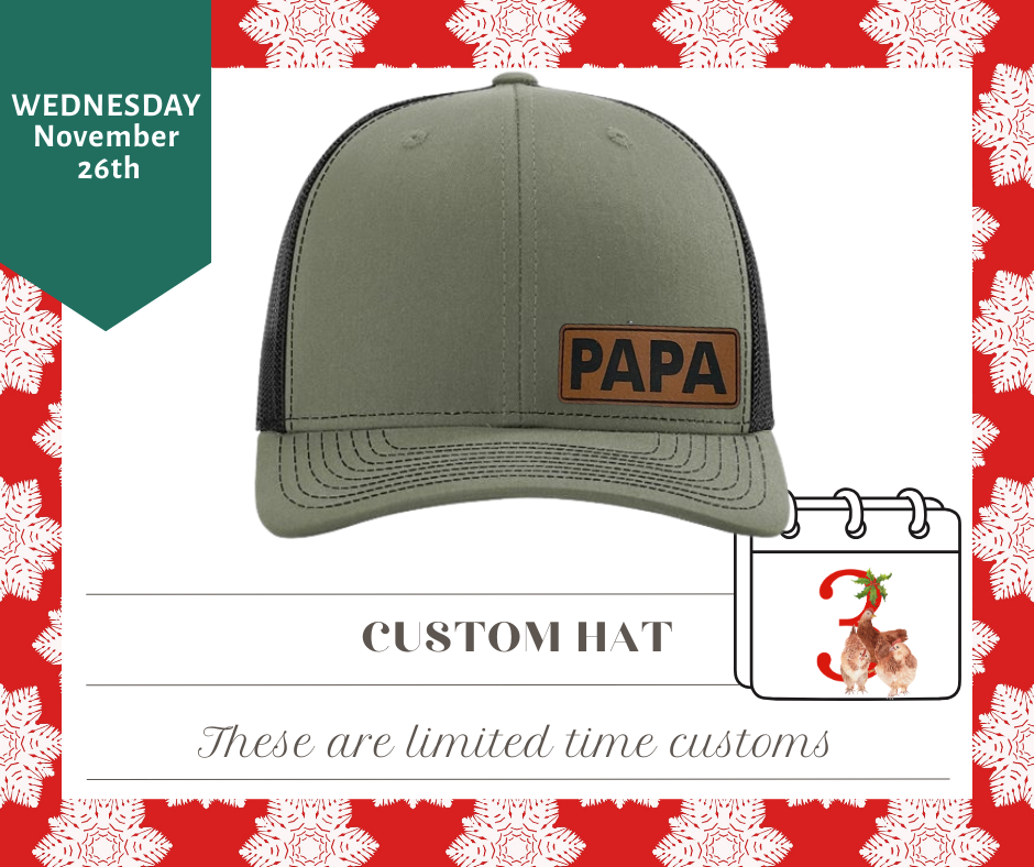 3rd Day of Christmas Custom Hat Patch and hat