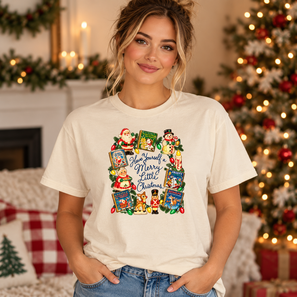 Have Yourself a Merry Little Christmas | Vintage Storybook Tee — Ivory
