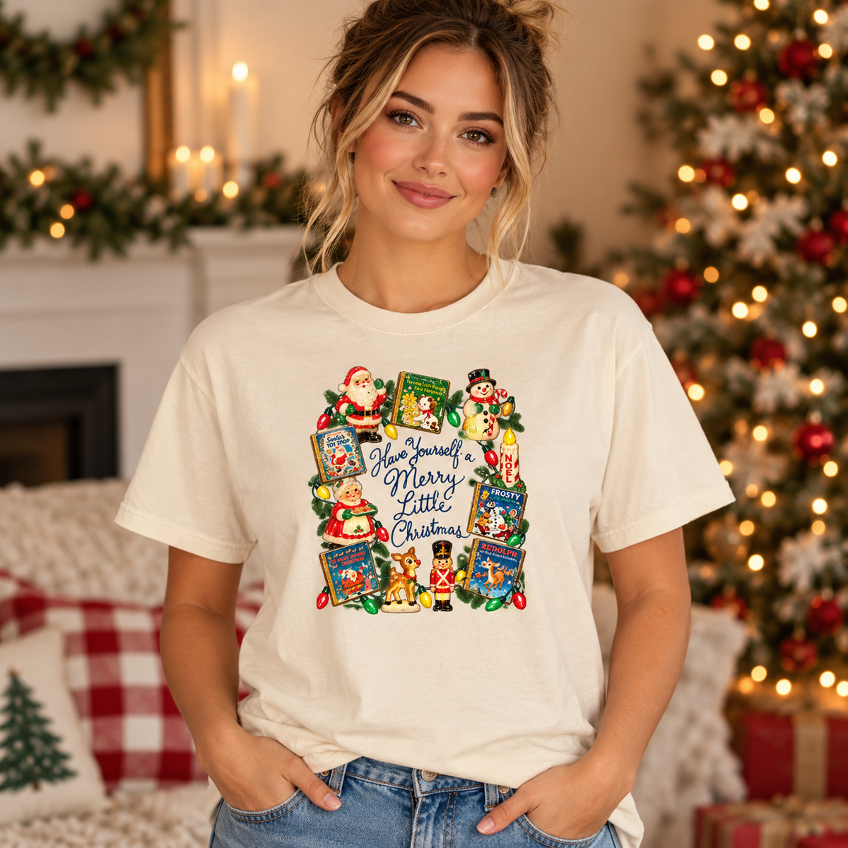 Have Yourself a Merry Little Christmas | Vintage Storybook Tee — Ivory