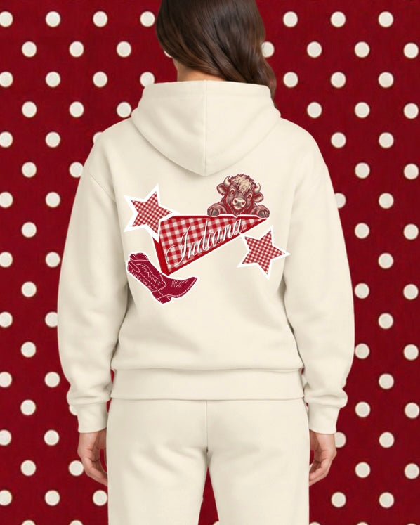 Indiana Pennant Design Hoodie Set