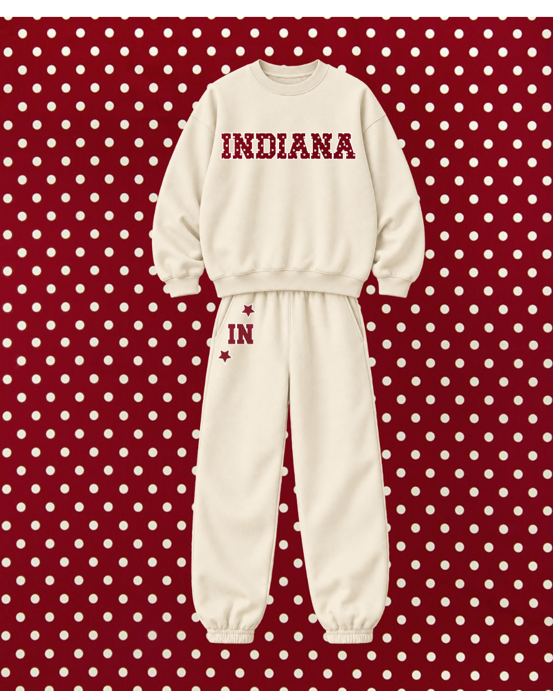 Indiana Creme Polka Dot Set!