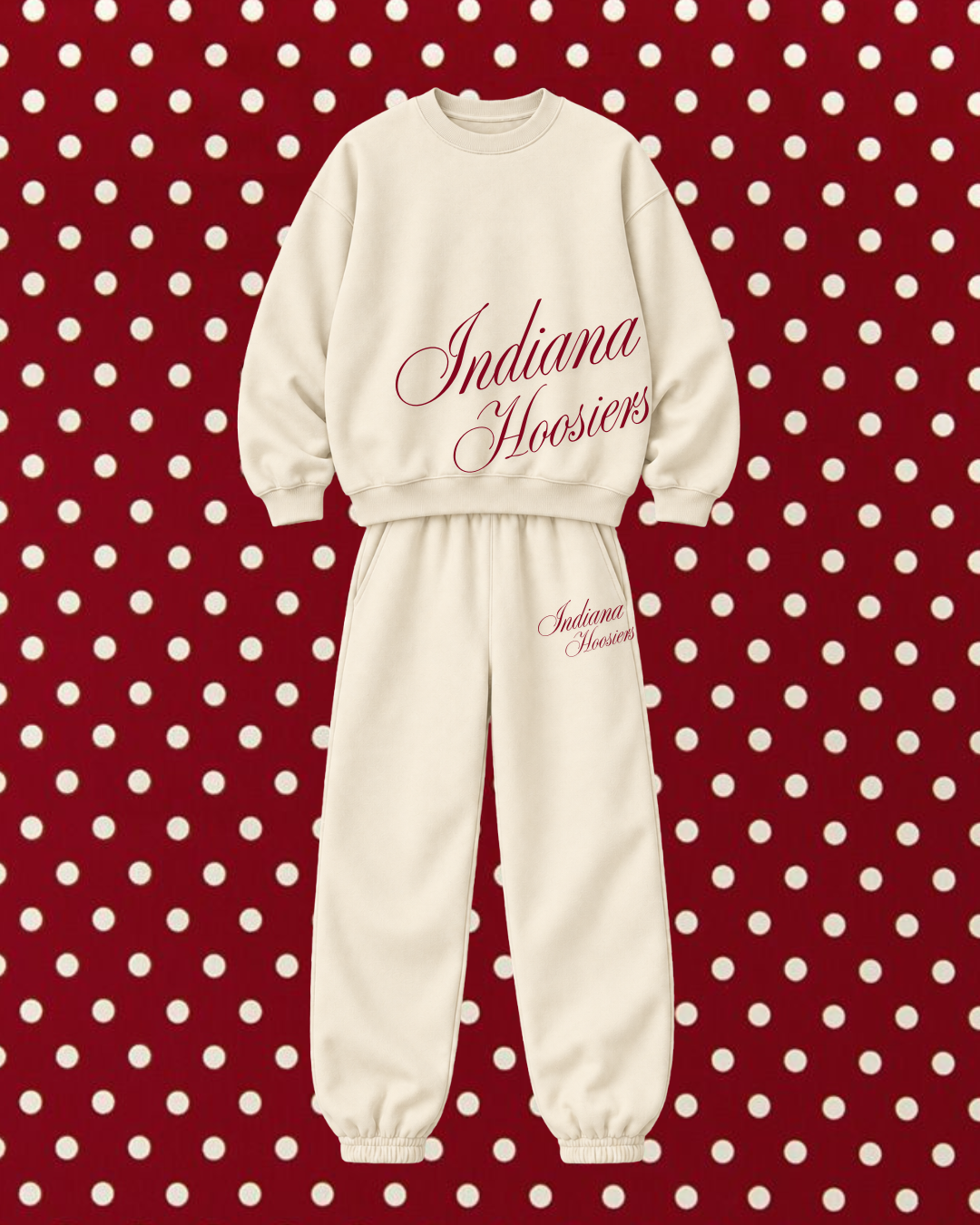 Indiana Creme Cursive Sweat Set!