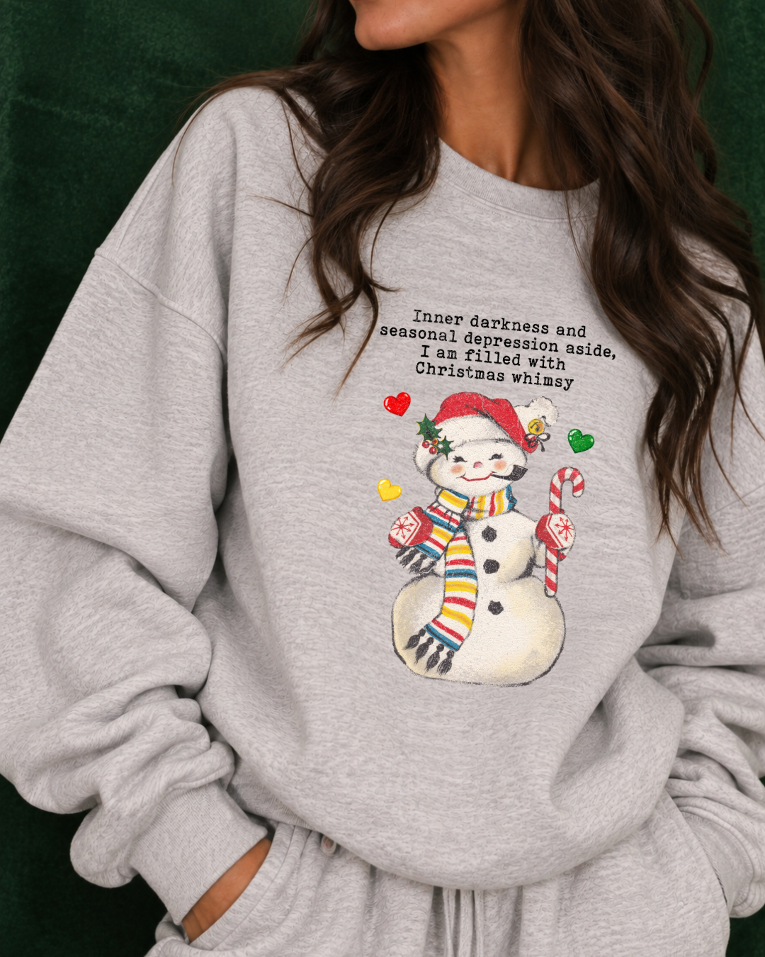 Christmas Whimsy Sweatshirt | Funny Vintage Snowman Crewneck