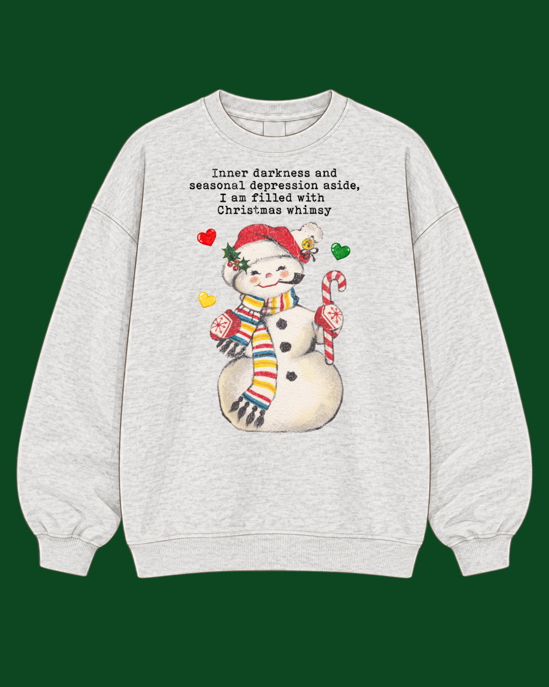 Christmas Whimsy Sweatshirt | Funny Vintage Snowman Crewneck