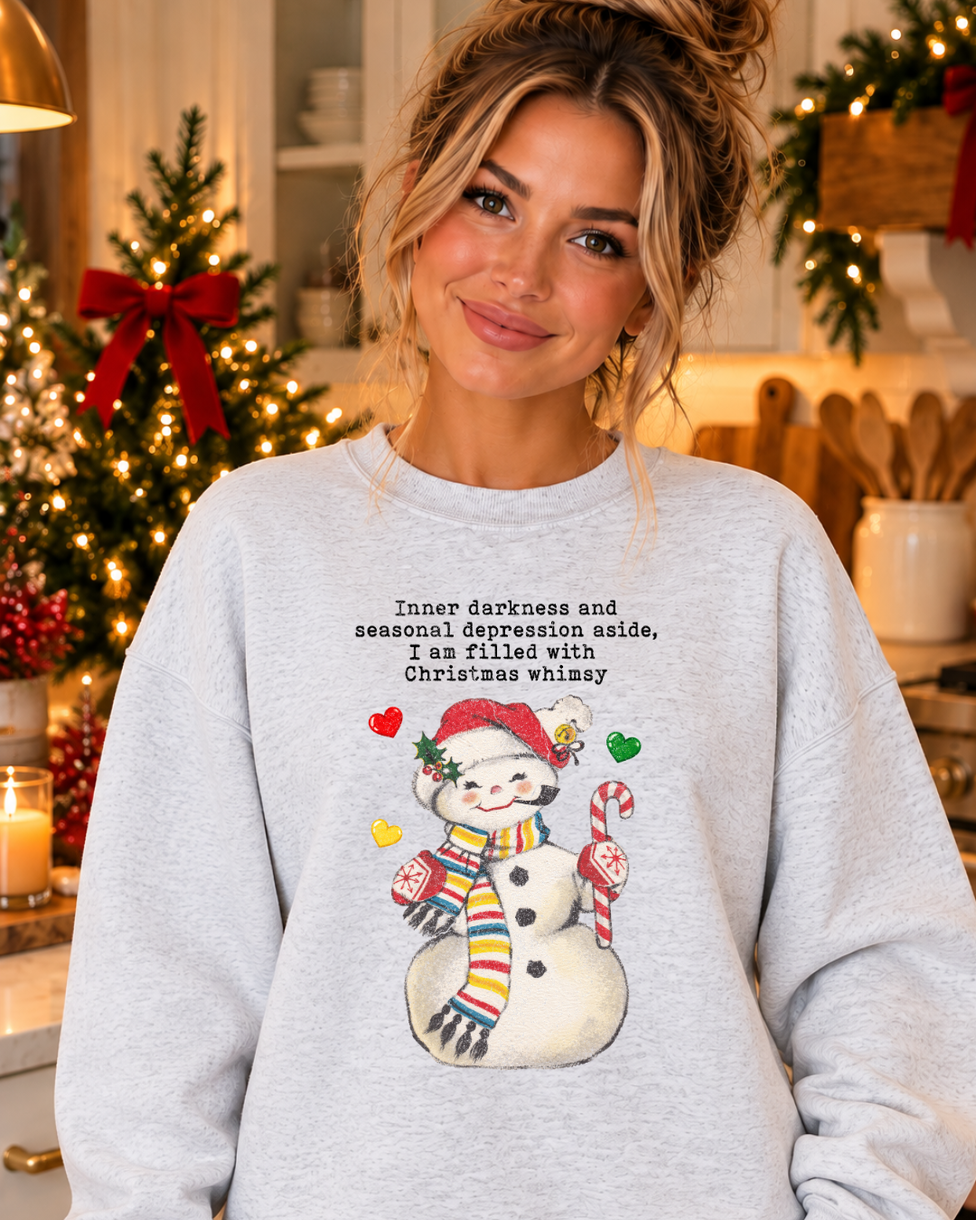 Christmas Whimsy Sweatshirt | Funny Vintage Snowman Crewneck