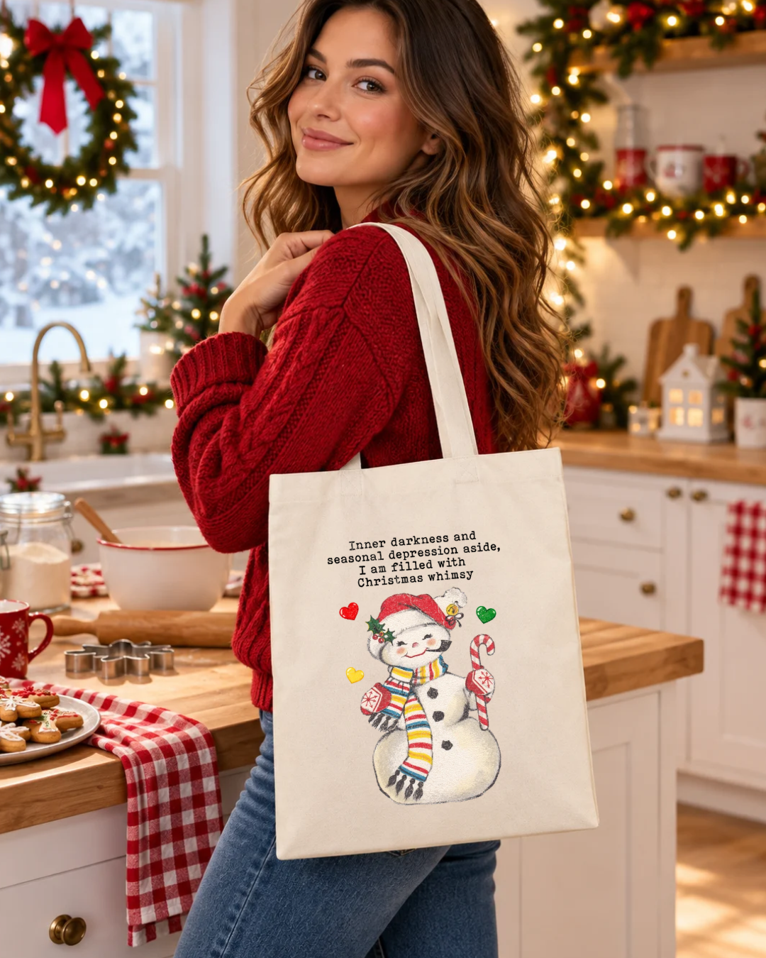 Christmas Whimsy & a Little Attitude | Vintage Christmas Tote Bag