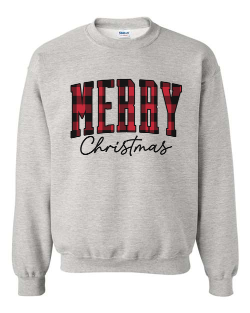 Merry Red Plaid Christmas tee line ASH SWEATSHIRT