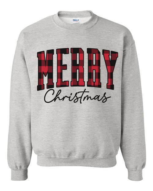Merry Red Plaid Christmas tee line ASH SWEATSHIRT