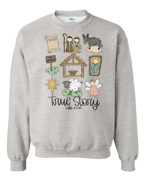 True Story Christmas tee line ASH SWEATSHIRT
