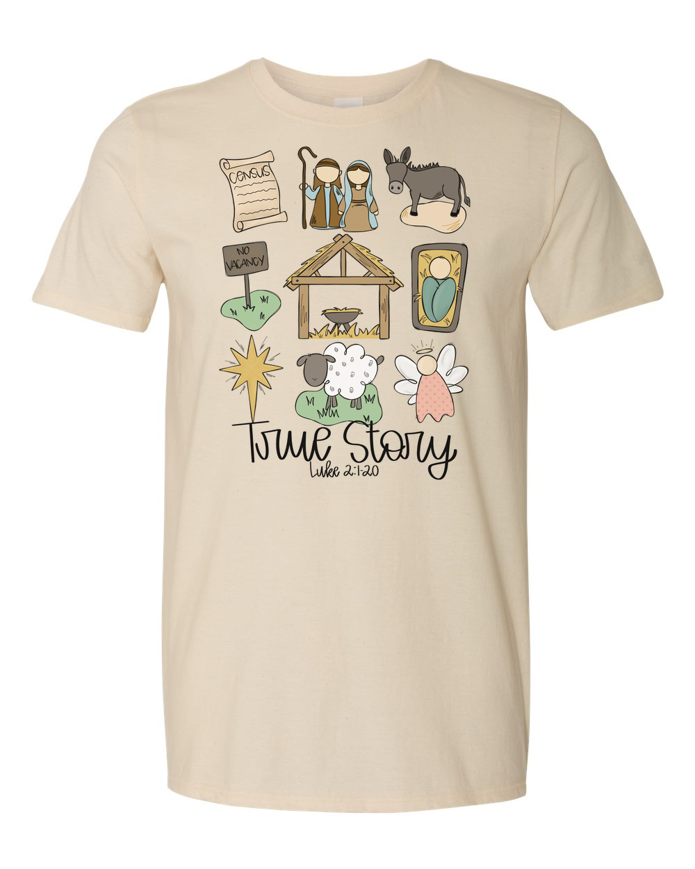 True Story Christmas tee line Natural TEE